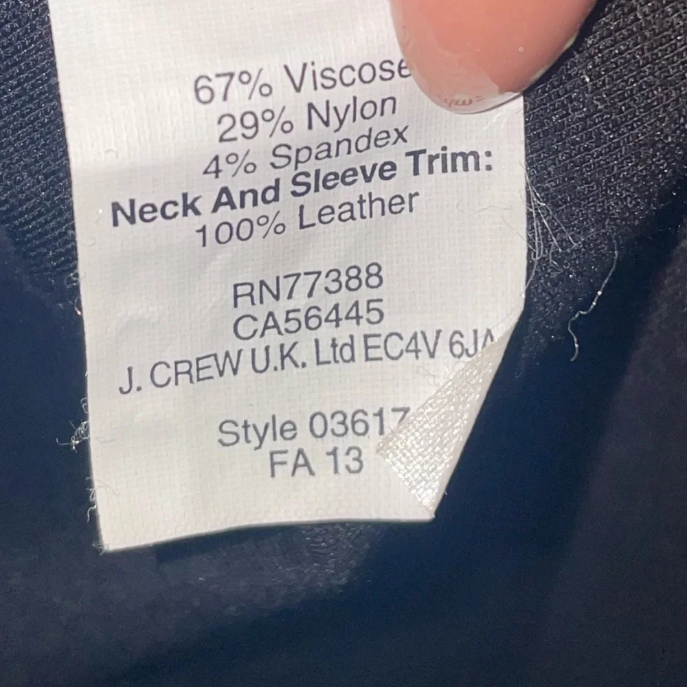 Madewell leather trim peplum top; size large, black - Picture 6 of 6